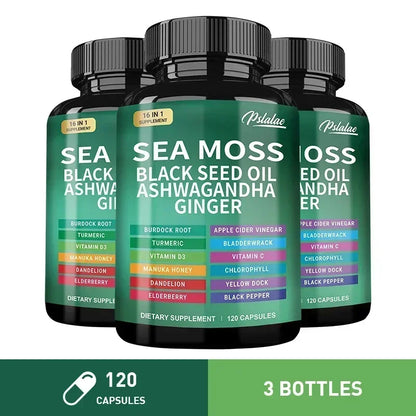 Sea Moss Supplement - Supports Thyroid Health, Anti-aging, Antioxidant, Improve Immunity, Detox, Beauty Health - AMULET RING STORE
