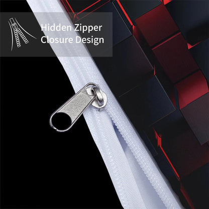 3pcs Duvet Cover Set, Red Transparent Grid Visual Effects Print, Soft, Comfortable and Breathable, Bedding Set for Bedroom,Hotel - AMULET RING STORE