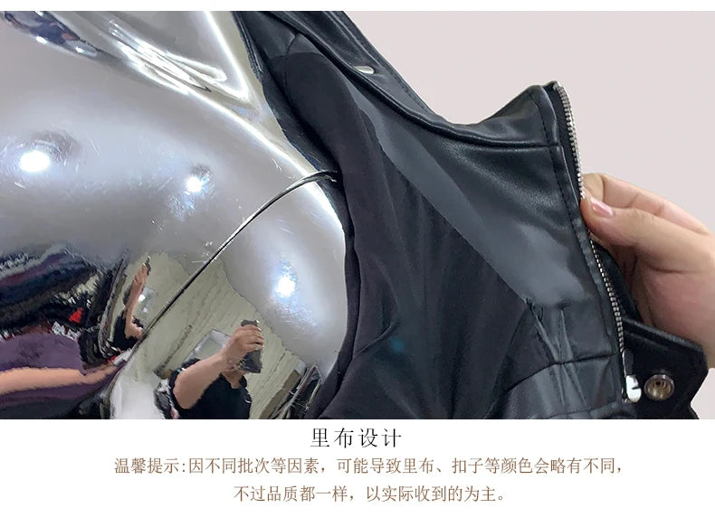 Mauroicardi Spring Autumn Cool Black Cropped Faux Leather Jacket Men Rivet Long Sleeve Zip Up Luxury Punk Style Emo Clothes 2025