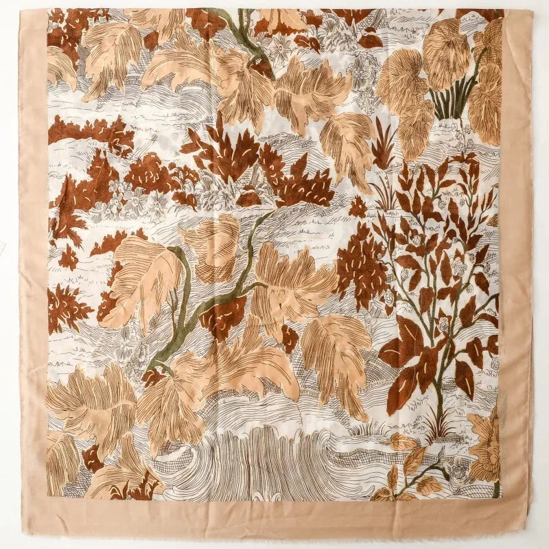 Retro Bohemian Women Viscose Scarf Big Size 88*180cm Cotton Linen Feeling Soft Shawl Tassel Hijab Wrap Summer Soft Beach