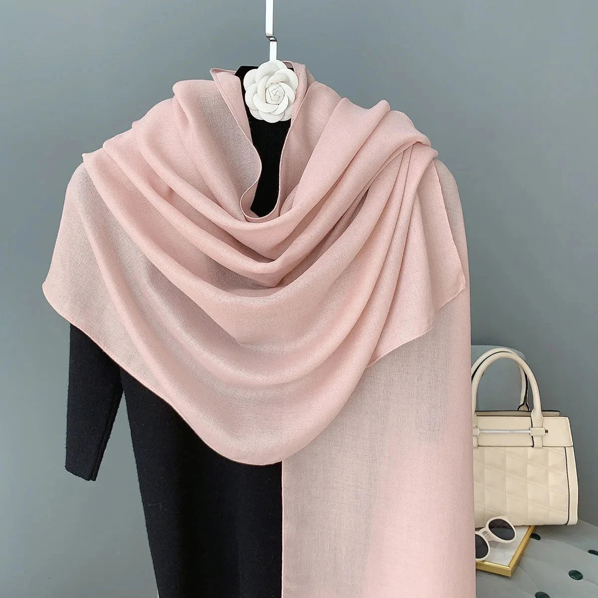 New Solid Cotton Scarf for Women Winter Warm Tassel Linen Pashmina Scarves Hijab Lady Foulard Shawls Wraps Female Bandana