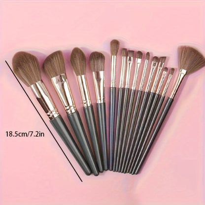 Green Cloud 14-Piece Makeup Brush Set - Super Soft Full Beginner Set for Paint, Powder, and Foundation - Beauty Tools - AMULET RING STORE