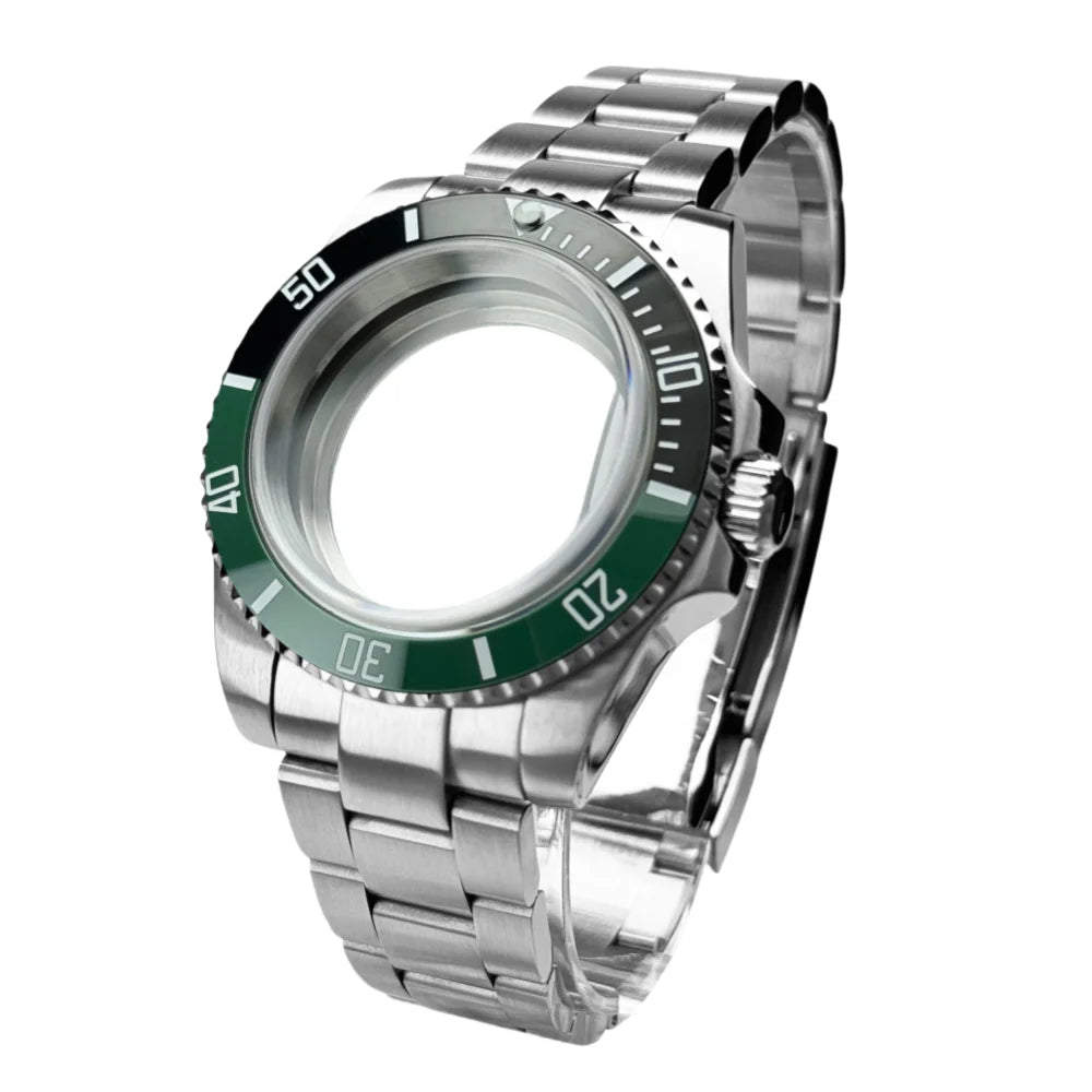 40mm 200m Waterproof NH34 NH35 NH36 Watch Case Accessories for Oyster Band SUB Watch Maker 120clicks BGW9 blue lume Bezel - AMULET RING STORE