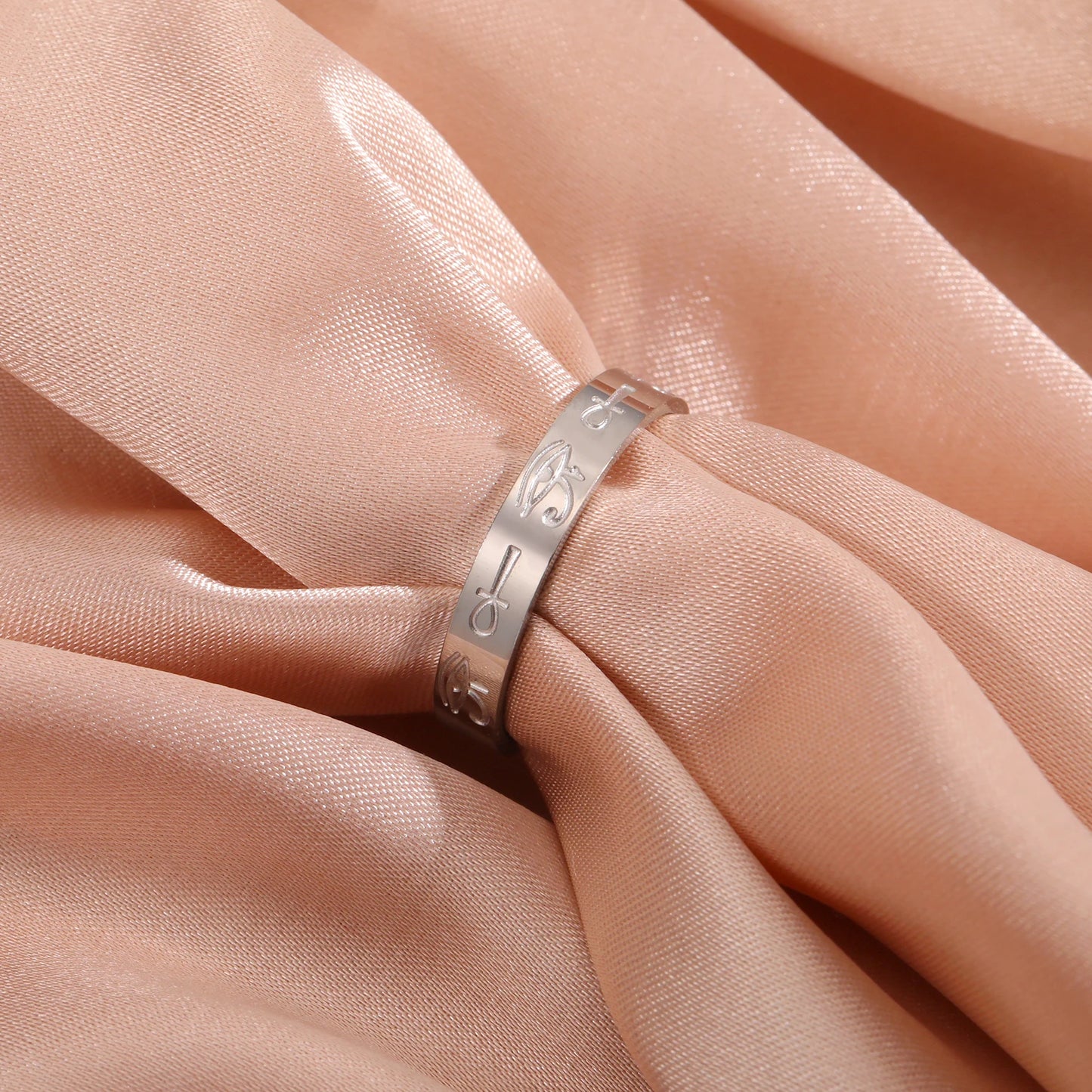 Islamic Muslim Ring Stainless Steel Arabic Finger Ring for Women