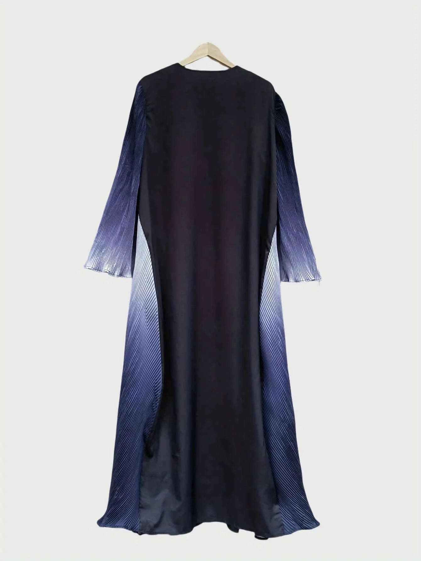 Middle Eastern Women Abayas Casual Kaftans Arabian Maxi Dresses Long Sleeve Pleated Open Front Abaya Jilbabs Without Hajib