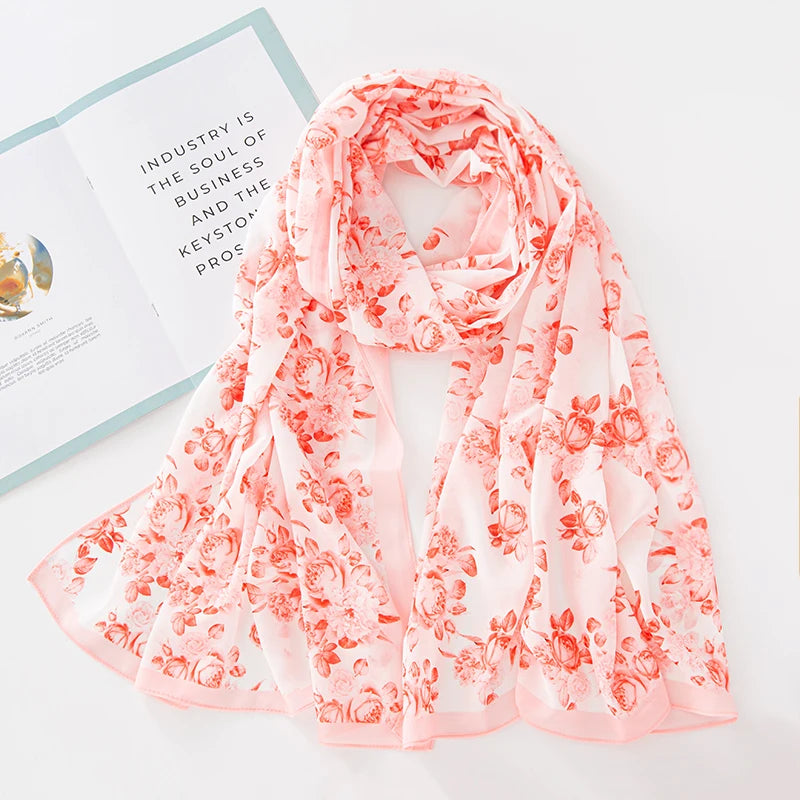 NEW Print Chiffon Hijab Scarf Shawl Fashion Islamic Muslim Scarves Wraps Women Echarpe Breathable Foulard Hijabs - AMULET RING STORE