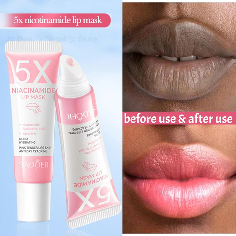 Exfoliating Lip Treatment Mask Gloss - Lightening Melanin Dark Lip Balm Remove Pink Moisturizing Reduce Lip Lines Improve Drynes - AMULET RING STORE