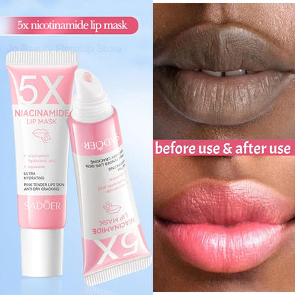 Exfoliating Lip Treatment Mask Gloss - Lightening Melanin Dark Lip Balm Remove Pink Moisturizing Reduce Lip Lines Improve Drynes - AMULET RING STORE