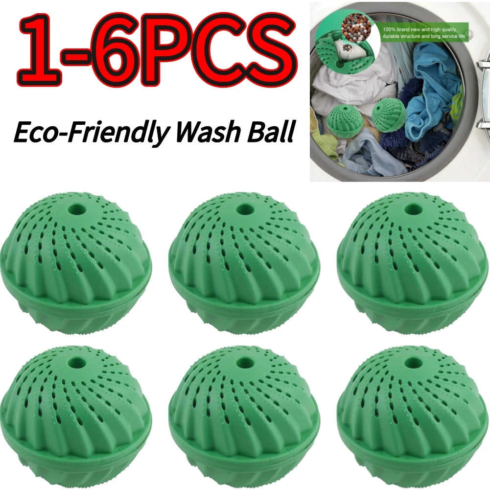1-6PCS Eco-Friendly Wash Ball - Washing Machine Non-Chemical Detergent Laundry Ball Household Eco Hi-Ball - AMULET RING STORE