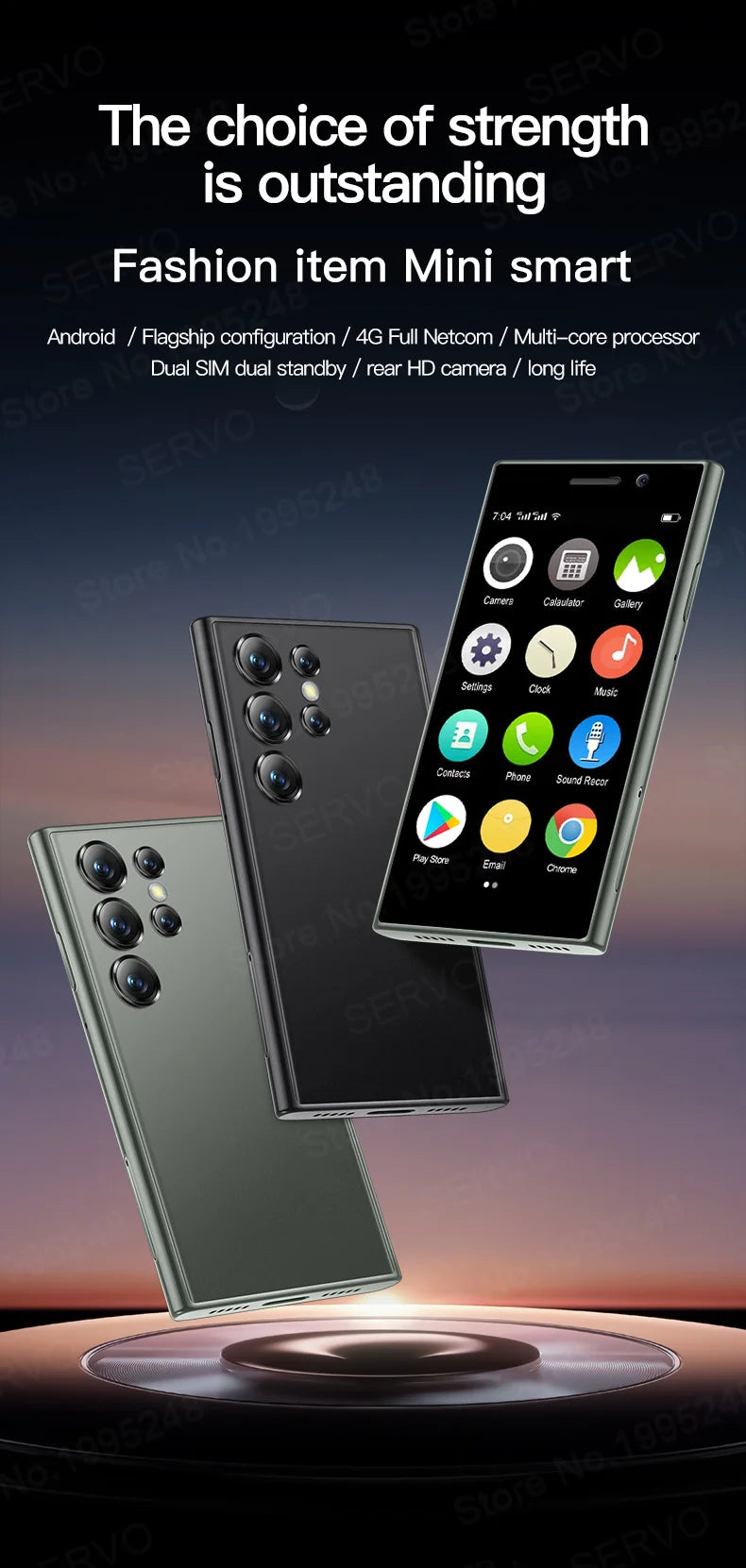 2024 New SERVO S24 Mini 4G Global Smartphone Android System Google Store 2000mAh Facial Unlock Small Smartphones Latest Upgrade - AMULET RING STORE