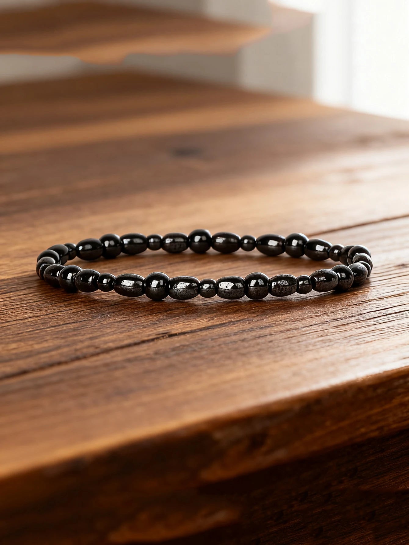 Hematite & Red Tiger's Eye Bracelet Men Natural Stone Cylinder Bead for Energy Protection Reiki Charm Courage Jewelry Women Gift