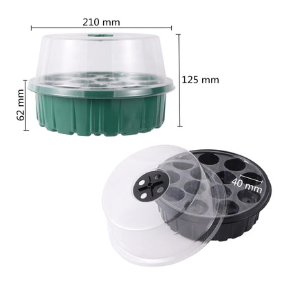 Seedling Nursery Box With LED Growing Light Seed Starter Tray Seedling Breeding Pot Garden Greenhouse Germination Planter - AMULET RING STORE