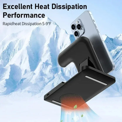 3 In 1 Wireless Charger Stand Foldable 15W Fast Wireless Charging Station Dock for iPhone 16 15 14 13 12 iWatch 9 8 7 6 Airpods