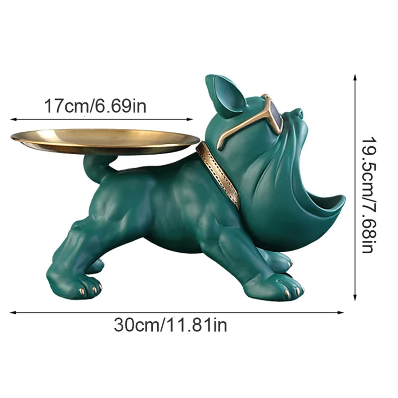 30cm Home Decor Bulldog Figurine Dog Statue Storage Box Animal Ornament Resin Craft Art Sculpture Figurine Home Puppy Sculpture - AMULET RING STORE