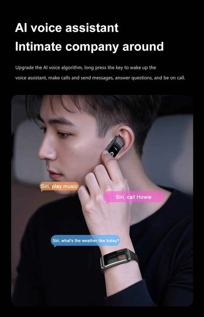 LIGE 2 In 1 TWS Headset Smart Watch 1.57" Men Women GPS Sports Fitness ECG Heart Rate Watches Bluetooth Call Music Smartwatch