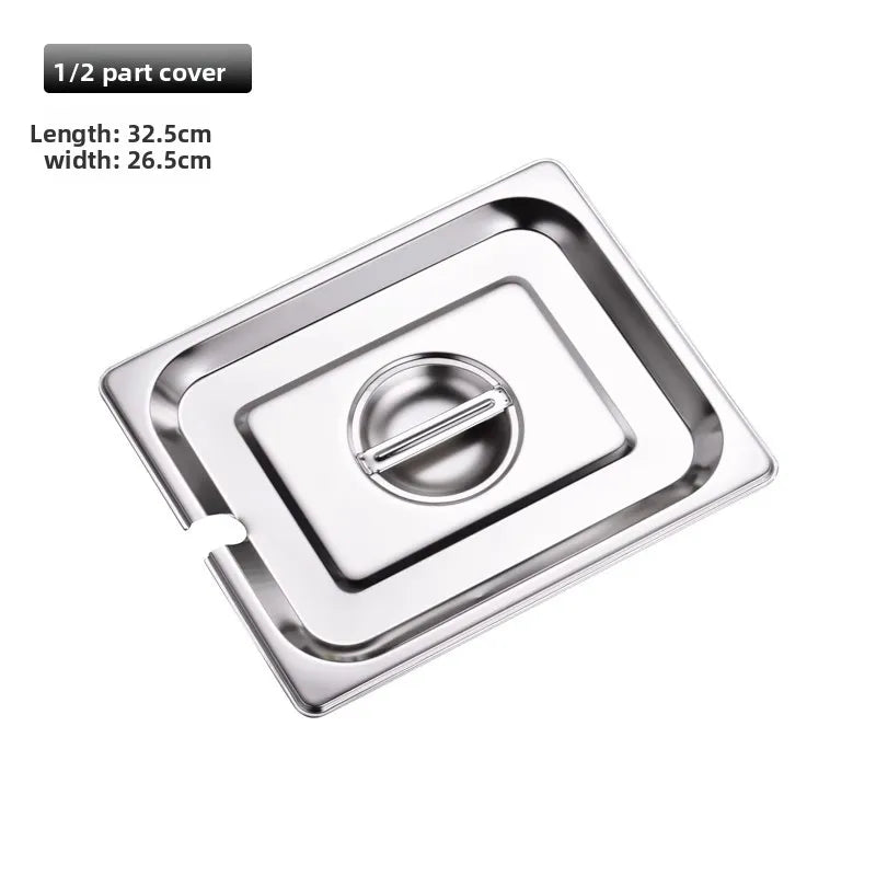 Stainl Steel Rectangular Covered Small Seasoning Box Food Container Thermal Rectangular Basin for Restaurant Kitchen - AMULET RING STORE