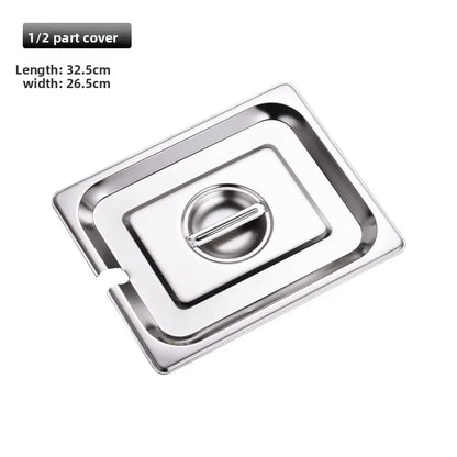 Stainl Steel Rectangular Covered Small Seasoning Box Food Container Thermal Rectangular Basin for Restaurant Kitchen - AMULET RING STORE