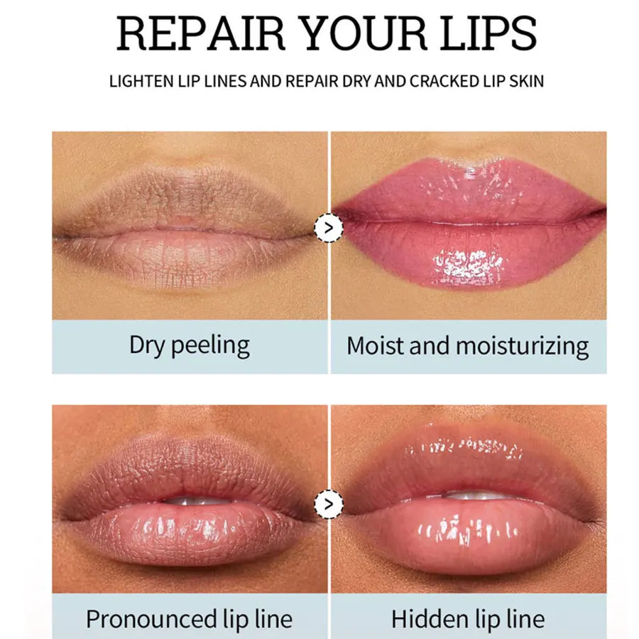 Watery Crystal Clear jelly Lip Oil Lip Balm Moisturizing And smoothingLip Lines Jelly Pout Lip Gloss Glass Lip Fruit Scent - AMULET RING STORE