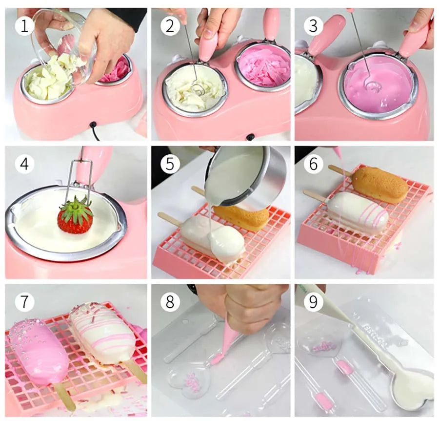 Chocolate Candy Melting Pot Electric Chocolate Fountain Fondue Chocolate Melt Pot Melter Machine DIY Kitchen Tool Handmade soap - AMULET RING STORE