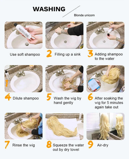 Red wine color synthetic wig with long curly hair, full head of wig, party, daily use, high-temperature hair wig - AMULET RING STORE