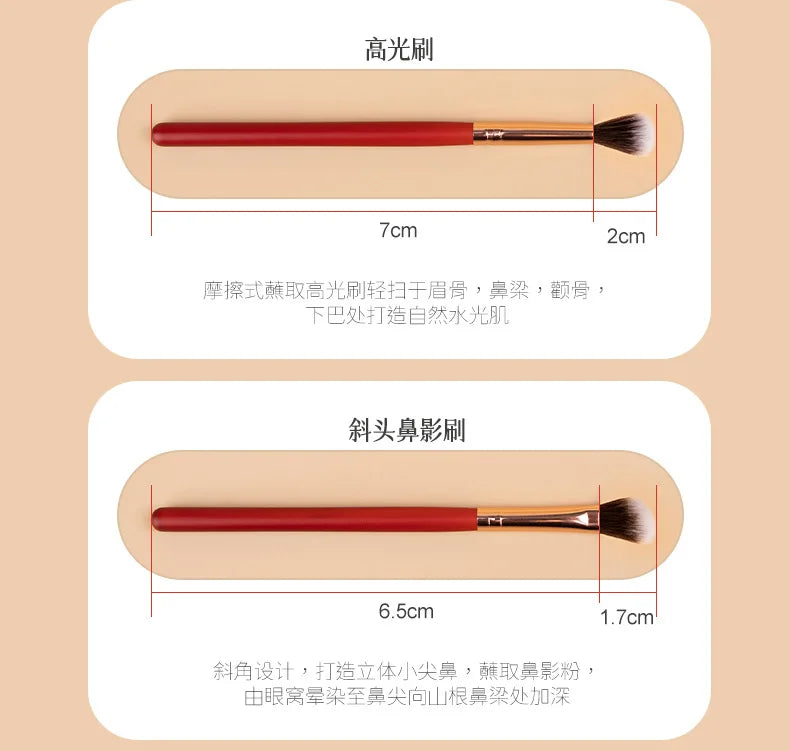 RANCAI7Eyeshadow Fiber Hair Full Set Eye Makeup Brushes Eyeliner Brush Eyebrow Concealer - AMULET RING STORE
