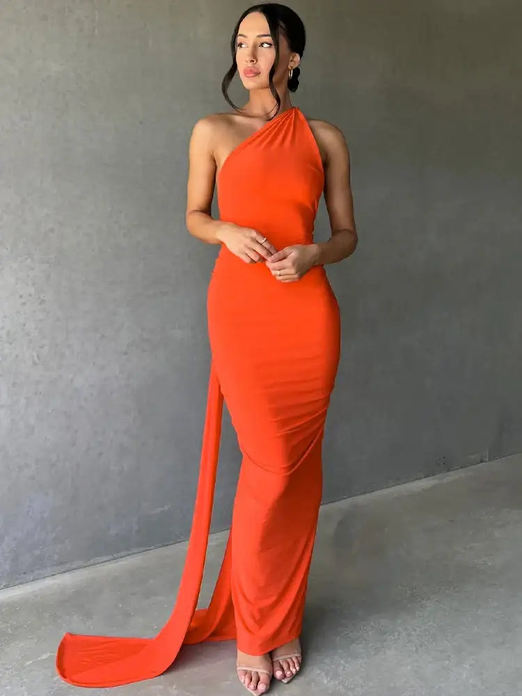 Women's White Bodycon Long Dress - Summer Party Wear - AMULET RING STORE