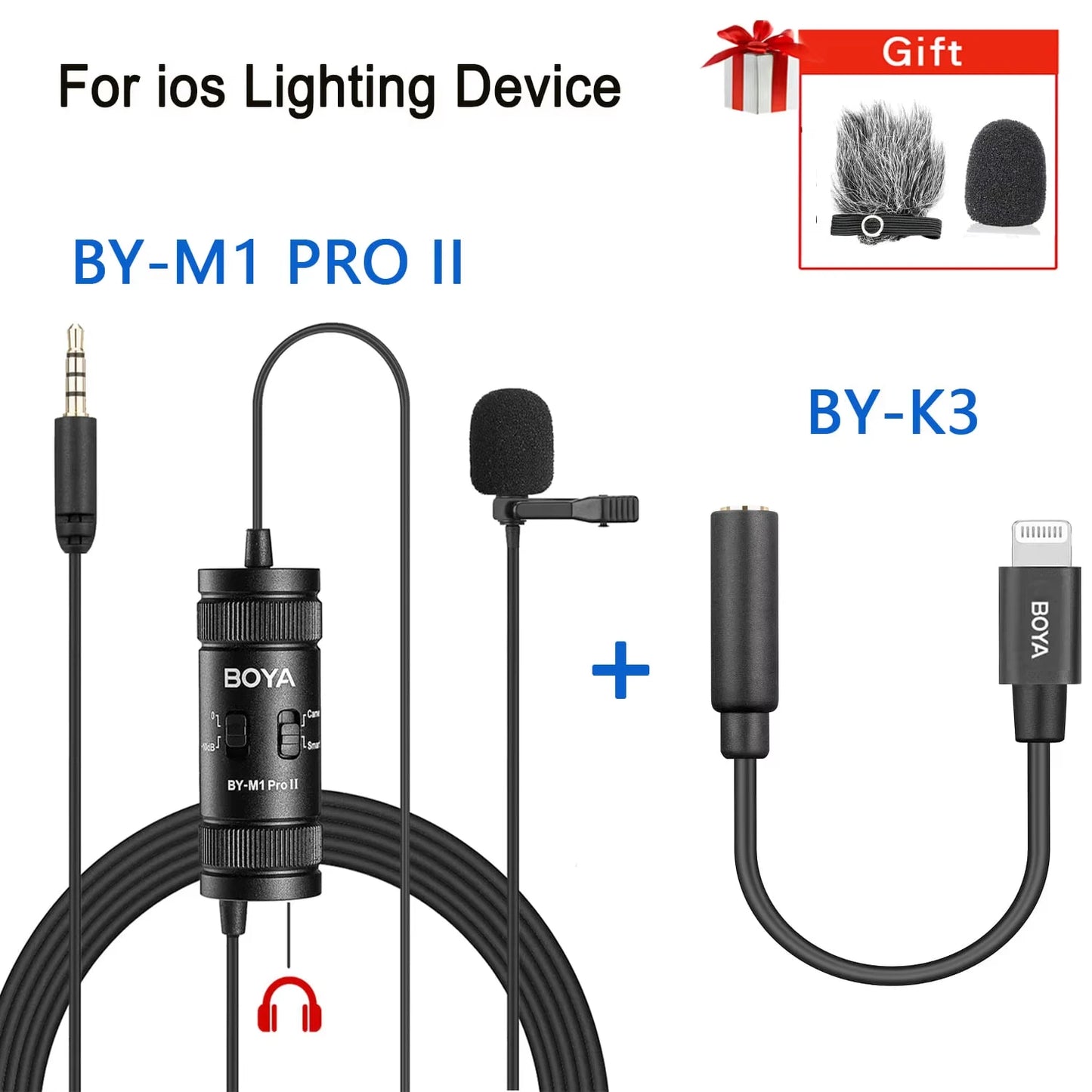 BOYA BY-M1 Condenser Lavalier Lapel Clip-on Microphone 3.5mm TRRS 6M Mic For PC iphone DSLR Camera YouTube Recording Streaming