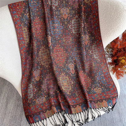 Autumn Bohemian Ethnic Paisley Cashmere Shawls Scarf for Women Warm Jacquard Pashmina Scarves Print Design Lady Foulard Stoles - AMULET RING STORE