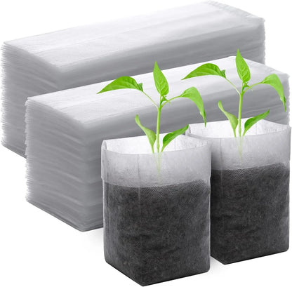100PCS Breathable Plant Nursery Bags Biodegradable Grow Pots Fabric Seedling Containers Home Gardening Essentials - AMULET RING STORE