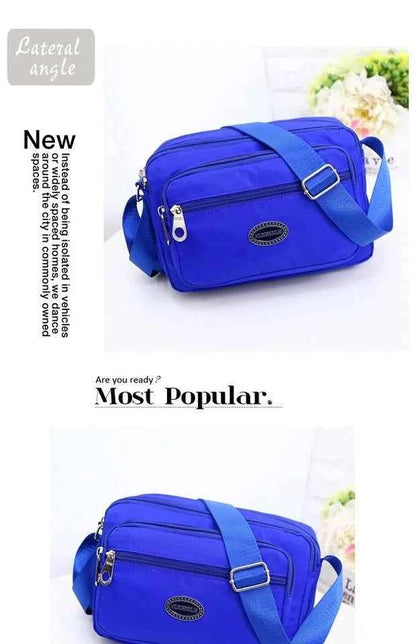 Casual Waterproof Nylon Canvas Ox Cloth Ladies oulder Bag Crossbody Bag Sport Sle Women's Handbag Soft Zipper Closure