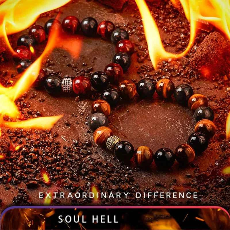 5A Real Natural Red Tiger Eye Beads Stone Bracelet Men Women Zircon Accessories Handmade Jewelry Gift for Girlfriend Wholesale