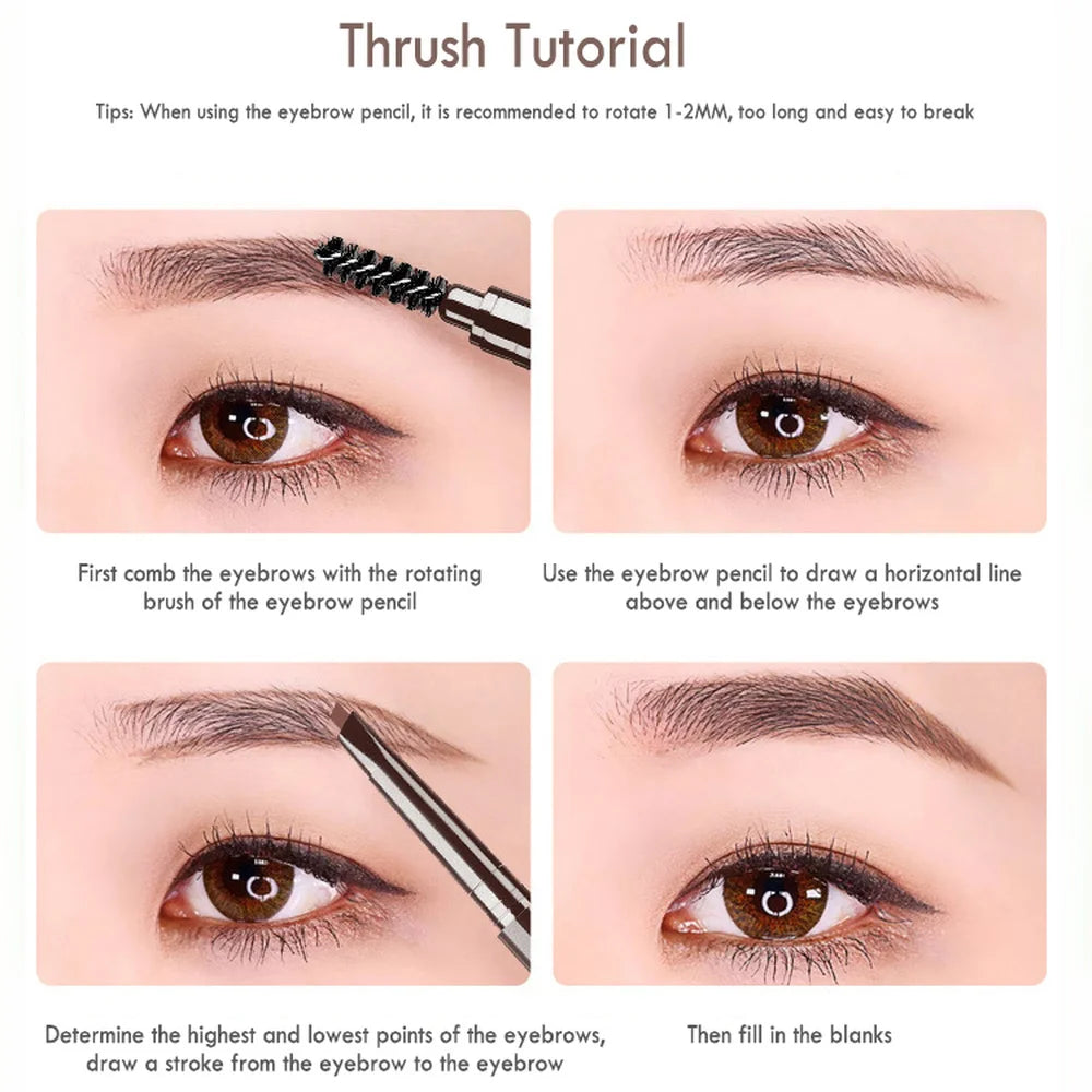 BEAUTY GLAZED Double end Eyebrow Pencil Makeup Tint Natural Long Lasting Paint Stamp Eyeliner Eyebrow Waterproof Cosmetics - AMULET RING STORE