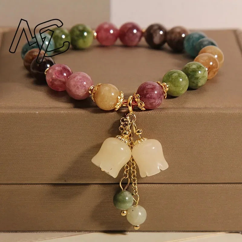 Natural Jade Agate Flower Bracelet Exquisite Sexy Young Girls Fashion Real Jewelry Best Selling Holiday Gifts