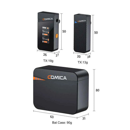 COMICA Vimo C 2.4G Mini Wireless Lapel Microphone with Charging Case, for Smartphone Camera Podcast Interview YouTube Facebook