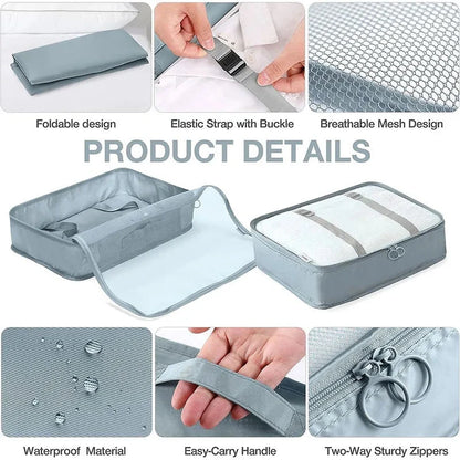 8/9/10/11 Pcs Set Travel Organizer Storage Bags Suitcase Packing Cubes Set Cases Portable Luggage Clothe Shoe Tidy Pouch Folding - AMULET RING STORE
