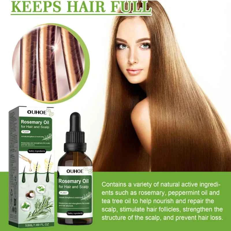 Rosemary Hair Growth Oil Anti Hairs Loss Treatment Mint Hair Strengthening Oil Nourishing Roots Regrowth Hair For Men Women 50ml