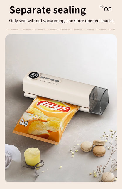 RS-F183H Mini Wireless Food Vacuum Sealing Machine, Digital Multifunctional Charging Magnetic Heat Absorption Sealing Machine. - AMULET RING STORE