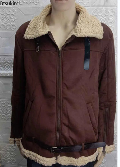 Winter Leather Jackets for Men Fashion Plush Lining Warm Comfortable High Quality Leather Coats Men's Luxury Motorcycle Jackets