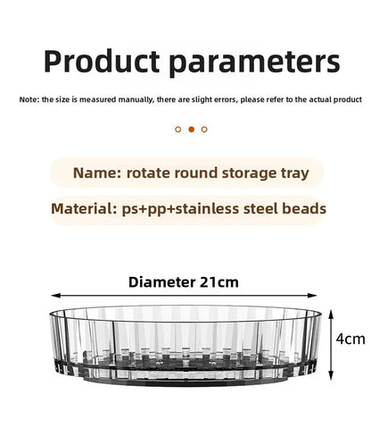 360° Rotating Plastic Storage Rack Bathroom Storage Organizer Kitchen Snack Food Oil Seasoning Bottle Storage Rack Fruit Tray - AMULET RING STORE