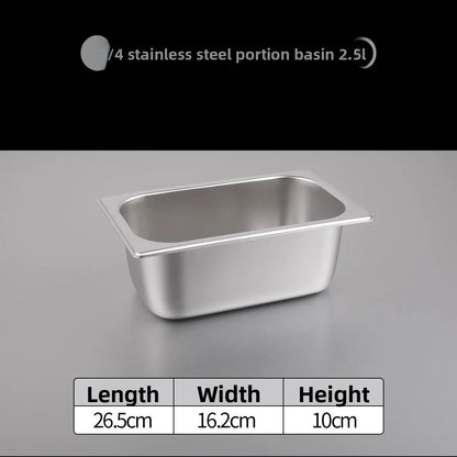 Stainl Steel Rectangular Covered Small Seasoning Box Food Container Thermal Rectangular Basin for Restaurant Kitchen - AMULET RING STORE