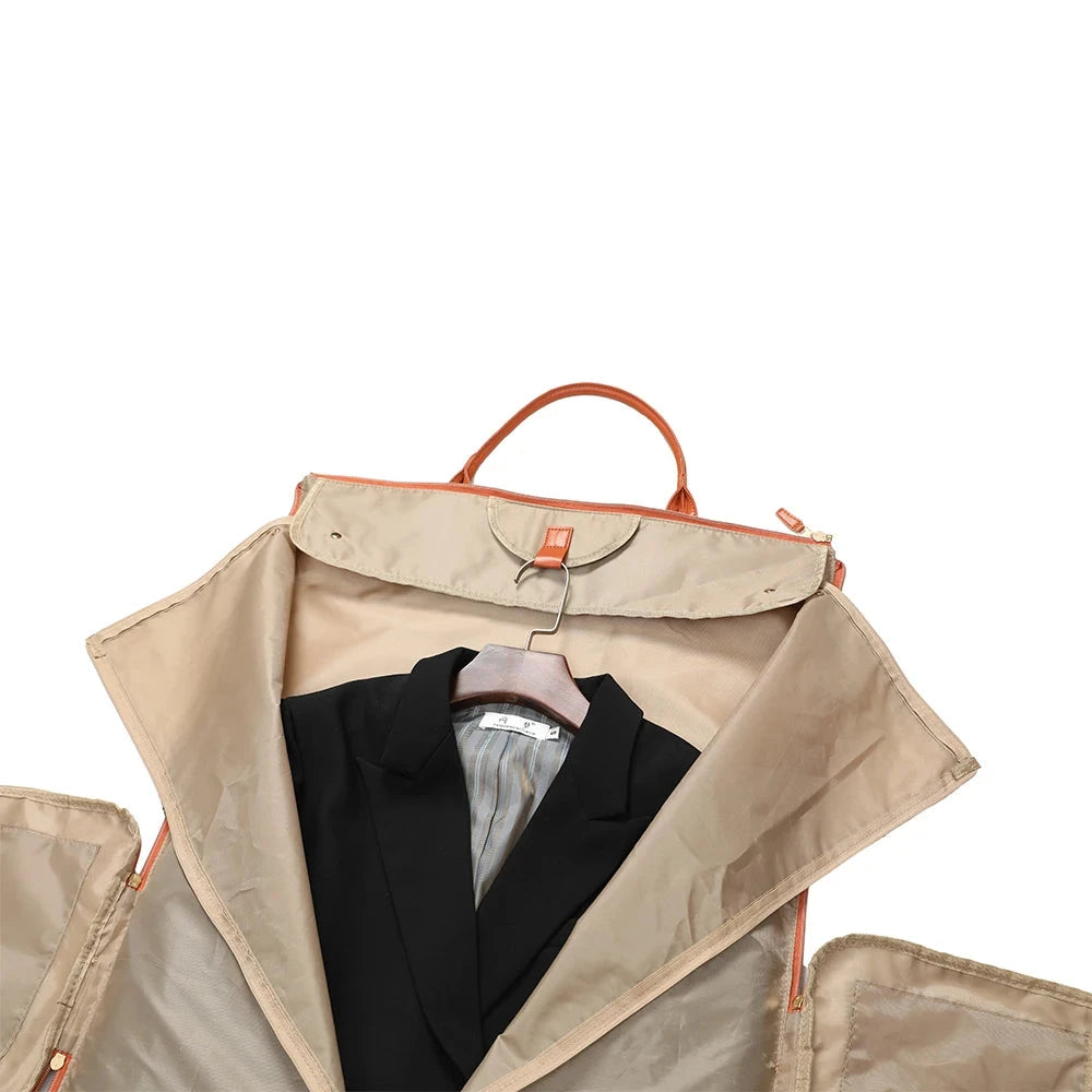 Fashion Large PU Folding Suit Storage Bag Women High Capacity Luggage Handbag Travel Sport Outdoor Multi Function Organizer