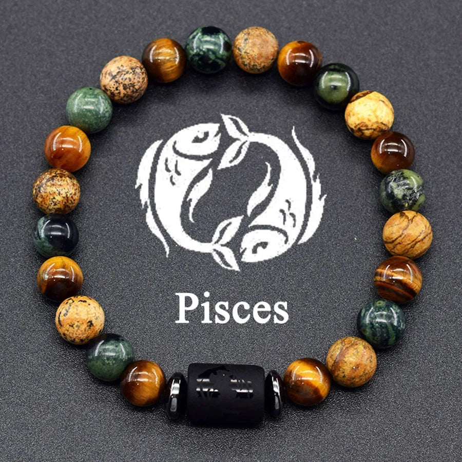 12 Zodiac Sign Bracelet Homme Constellation Bracelet for Men Aries Virgo Leo Libra Charm Bangle Women Friendship Jewelry on Hand
