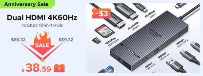 UGREEN RJ45 Connector 10Gbps Network Extender Extension for Cat8 Cat7 Cat6 Ethernet Cable Adapter Gigabit Female to Female