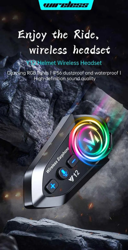 Bluetooth 5.4 Helmet Headset Wireless Hands-free Call Phone Kit Motorcycle Waterproof Earphone MP3 Music Player Speaker for Moto