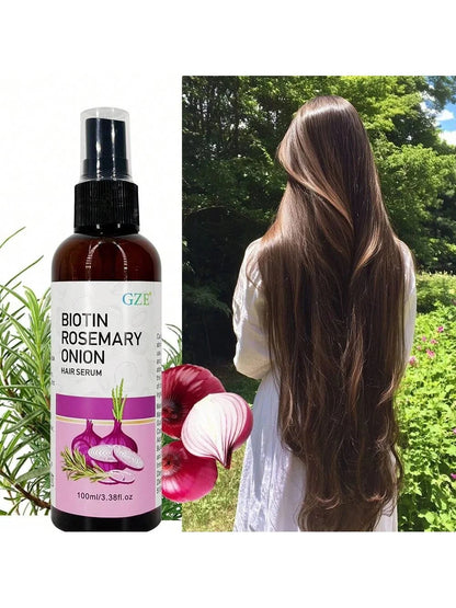 GZE Biotin Rosemary Onion Hair Serum Moisturizing Hair Serum Strong Hair Heat Protection Anti-Breakage For Dry And Damaged Hair - AMULET RING STORE