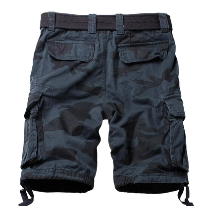 Men's Camo Cargo Shorts for Men Cotton Casual Outdoor Work Relaxed Fit Shorts with Multi-Pockets (no belt)