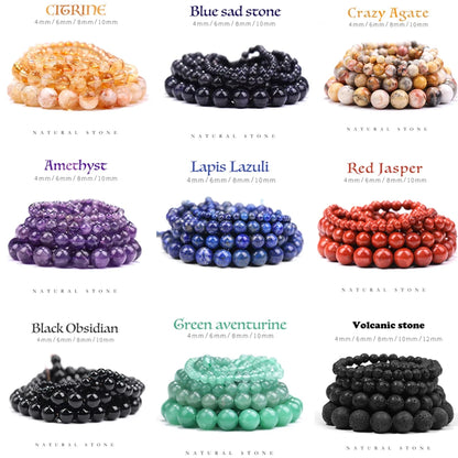AAA Natural Stone Beads Lapis Lazuli Citrine Green Aventurine Amethyst Jasper Beads For Jewelry Making DIY Bracelet Accessories - AMULET RING STORE