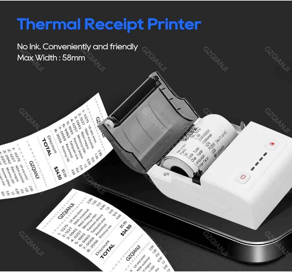 Mini Bluetooth Thermal Bill Printer Wireless Protable 58mm Receipt Printer Loyverse POS Free App SII on Android The cheapest