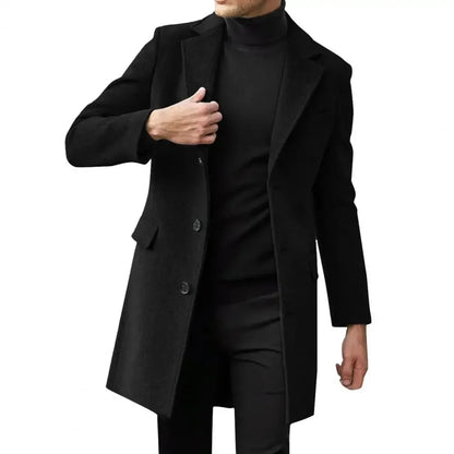 British style long-sleeved woolen coat autumn and winter men's trendy coat Casual Business Jackets Man Warm Coat Outerwear men's
