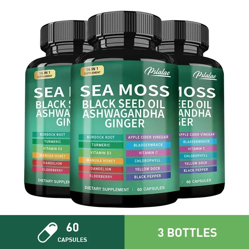 Sea Moss Supplement - Supports Thyroid Health, Anti-aging, Antioxidant, Improve Immunity, Detox, Beauty Health - AMULET RING STORE